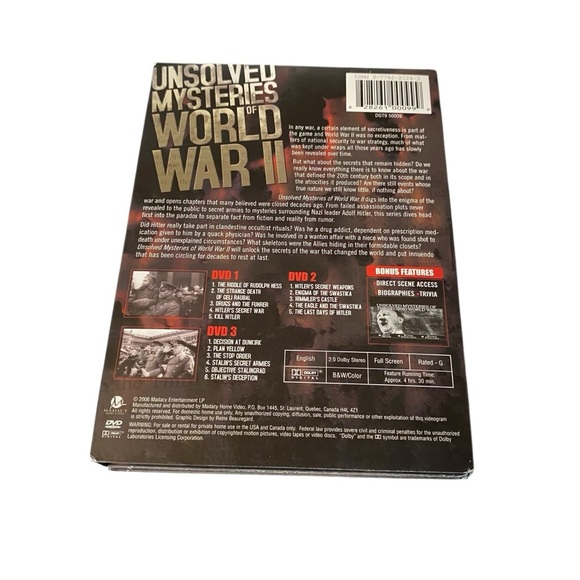 DVD: Unsolved Mysteries Of World War II 2006 Metal Box 3-disk Set - Picture 9 of 10